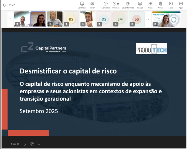 PRODUTECH R3 realizou webinar sobre Capital de Risco