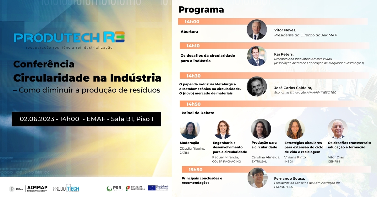 Conferência Circularidade na Indústria – Como diminuir a produção de resíduos – 2 de junho